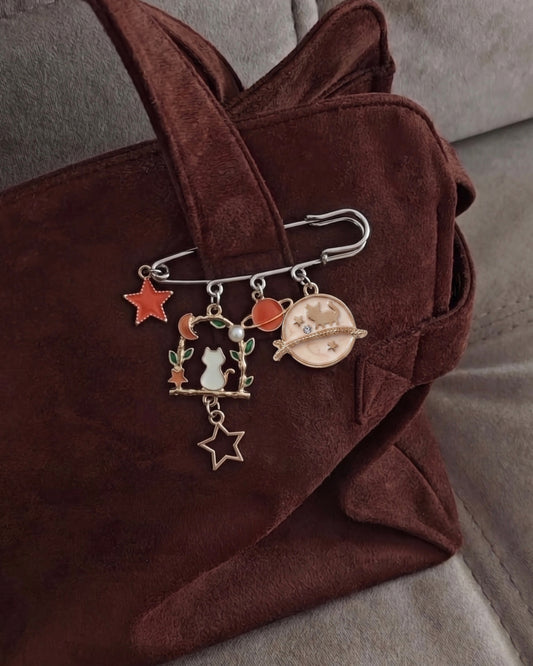Cosmic Cat Charm Bag Pin
