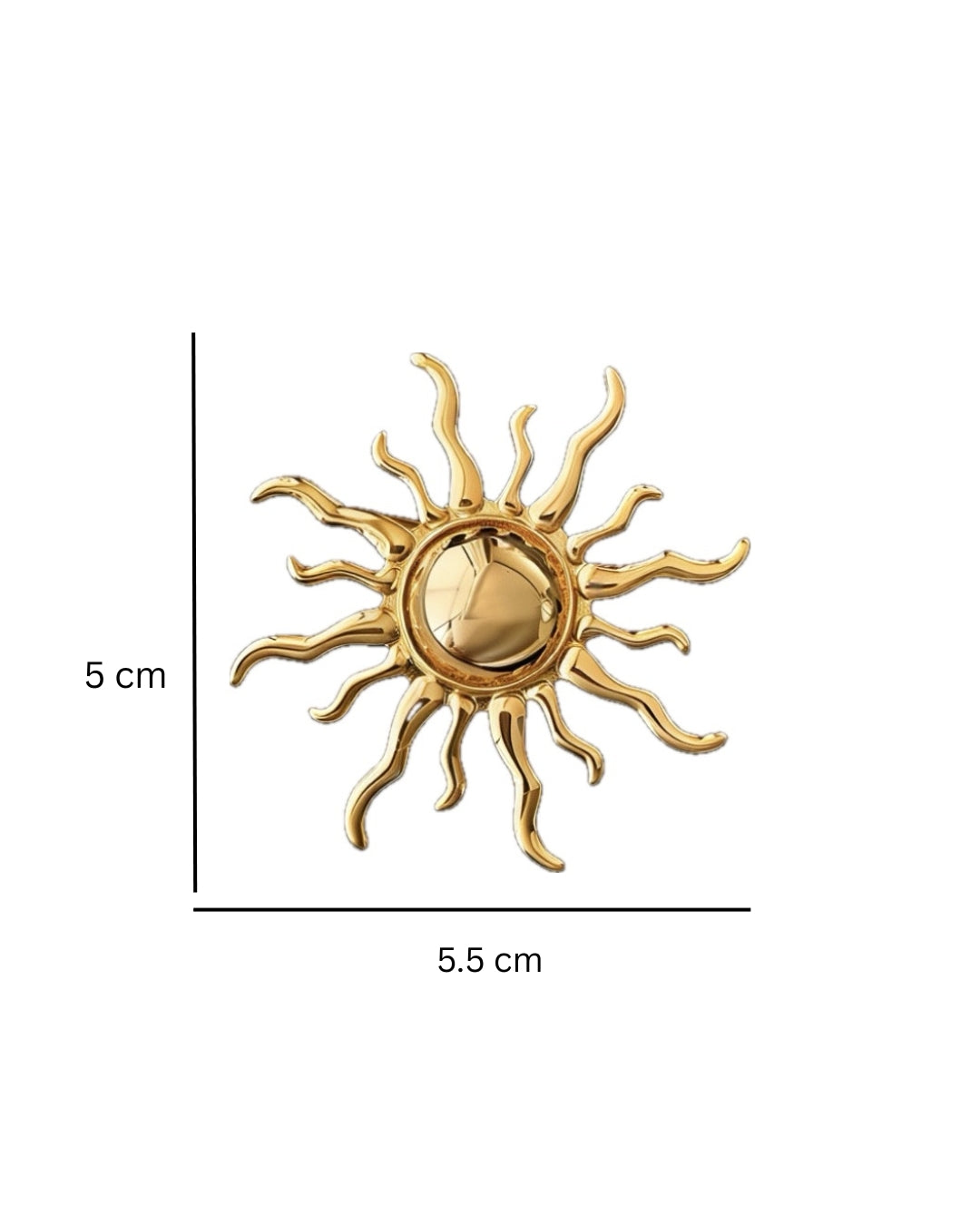 Metal sun brooch