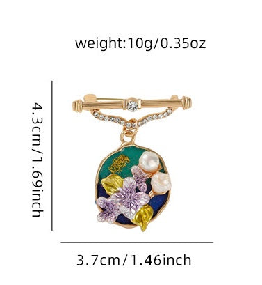 Floral pearl Label pin