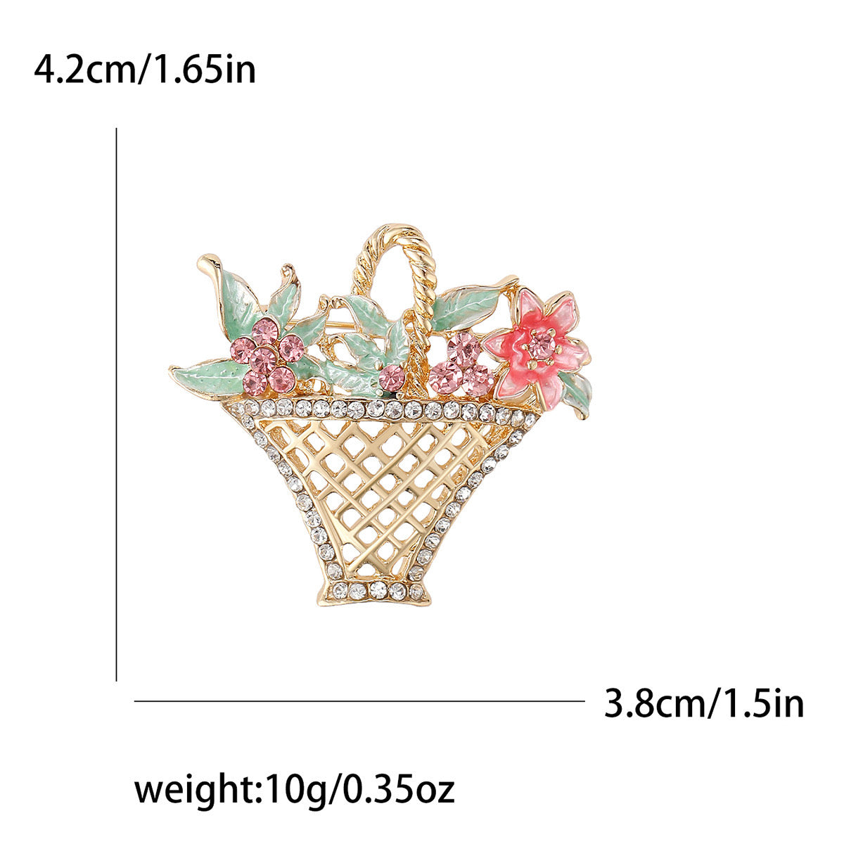 Pastel floral basket brooch