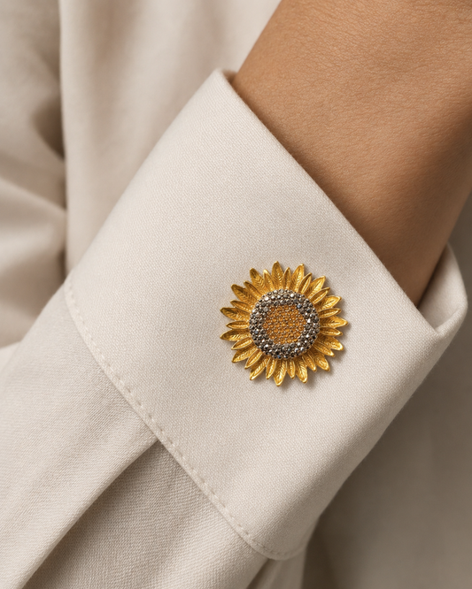 Sunflower brooch
