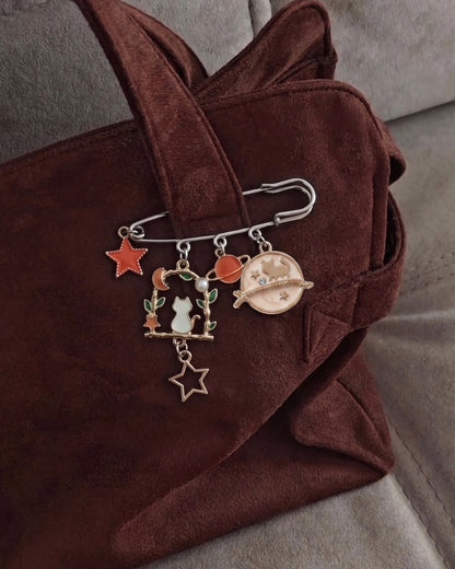 Cosmic Cat Charm Bag Pin