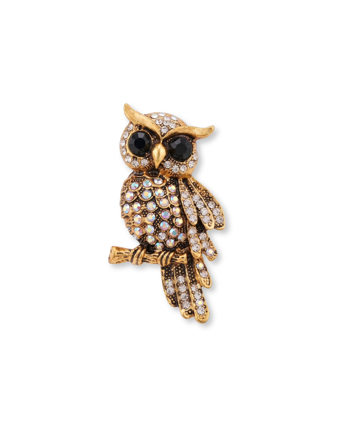 Golden owl brooch