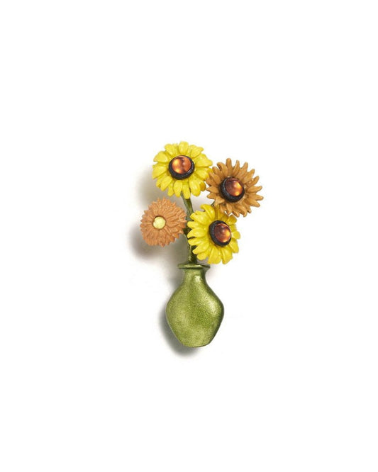 Sunlit Bloom Vase Brooch