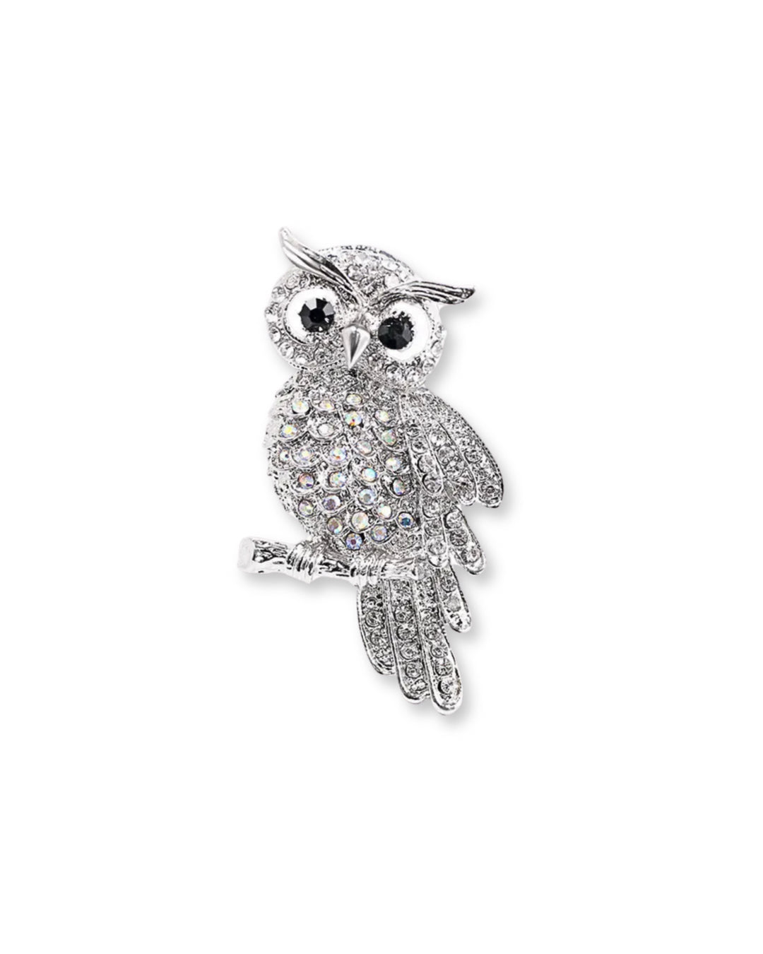 Silver owl brooch