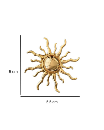 Metal sun brooch