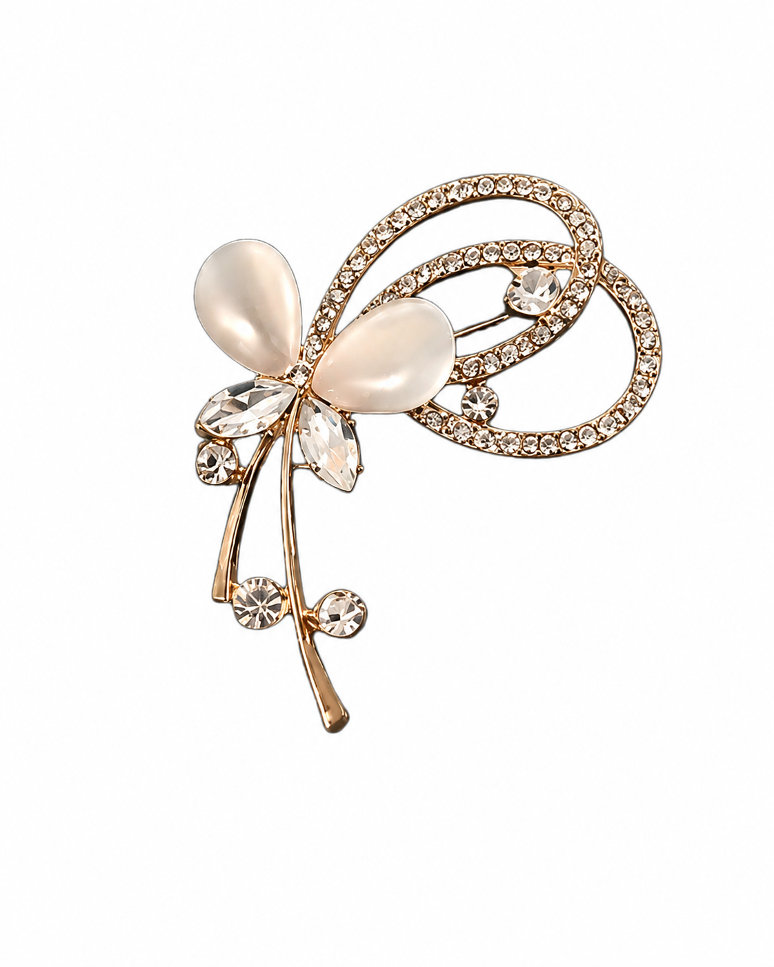 Ethnic crystal butterfly brooch