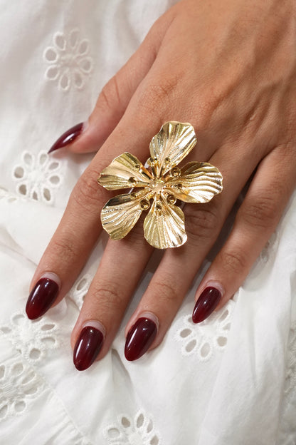 Structured Petals statement Ring