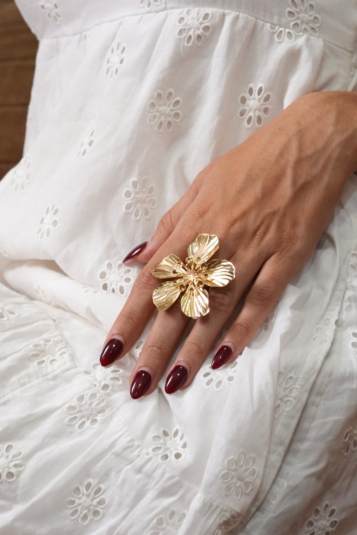 Structured Petals statement Ring