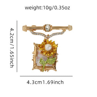 Sunflower white label pin