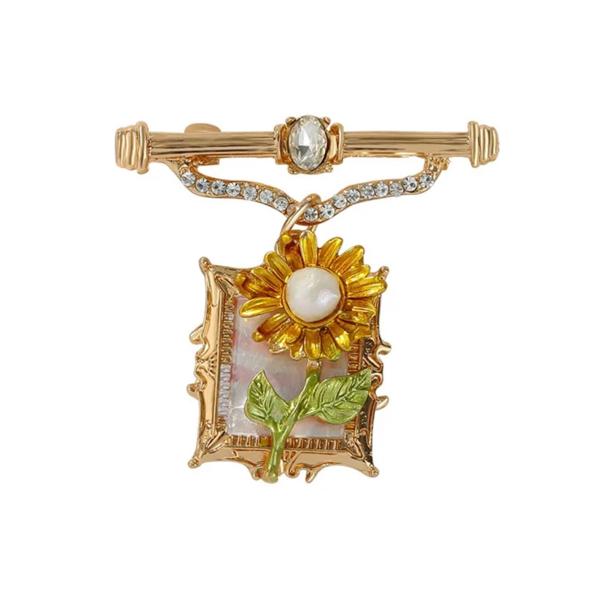 Sunflower white label pin