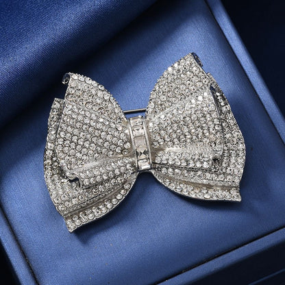 Rhinestone Bow Brooch