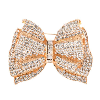 Rhinestone Bow Brooch