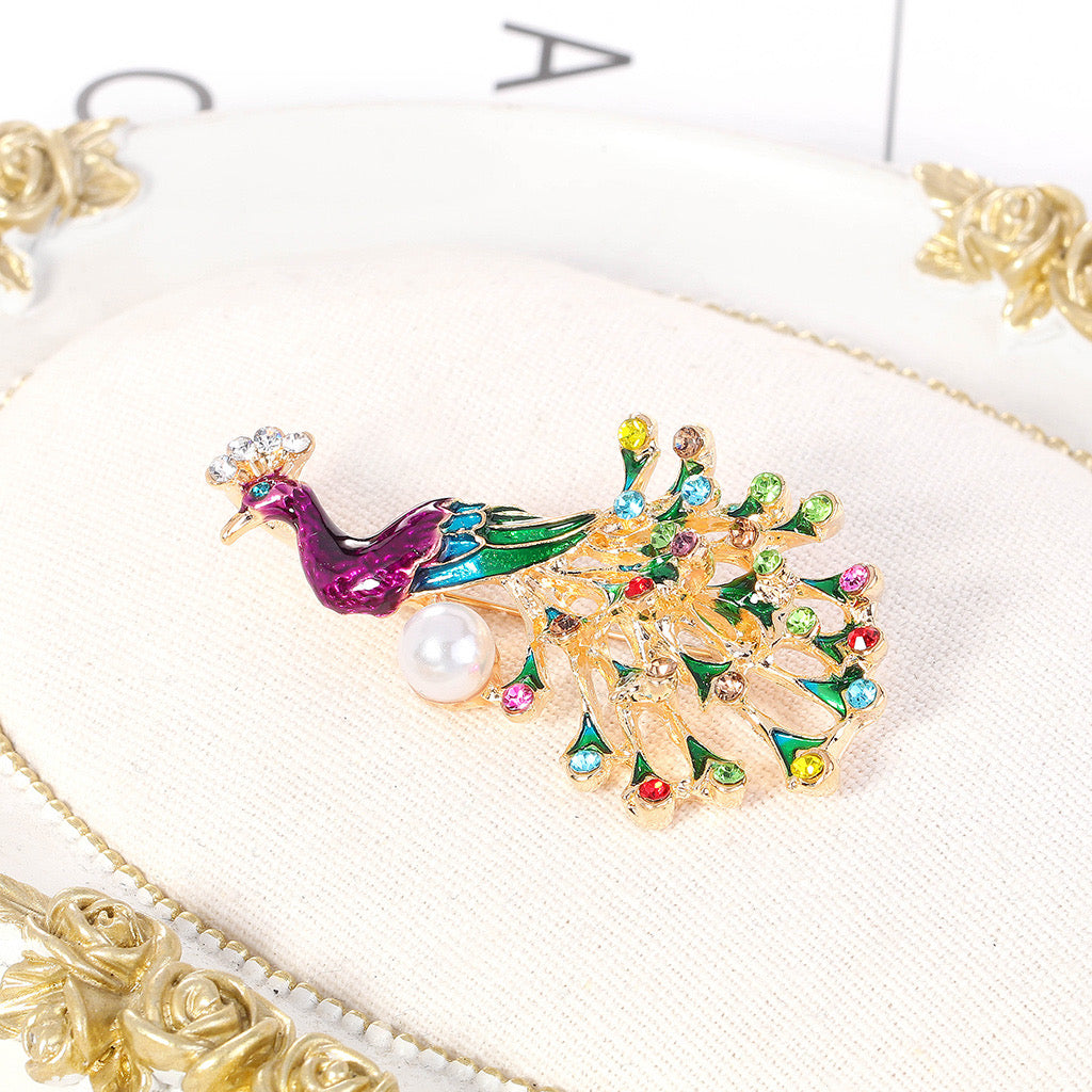 Regal Peacock brooch