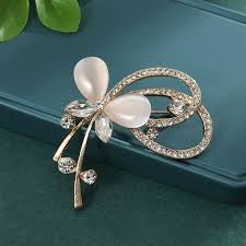 Ethnic crystal butterfly brooch