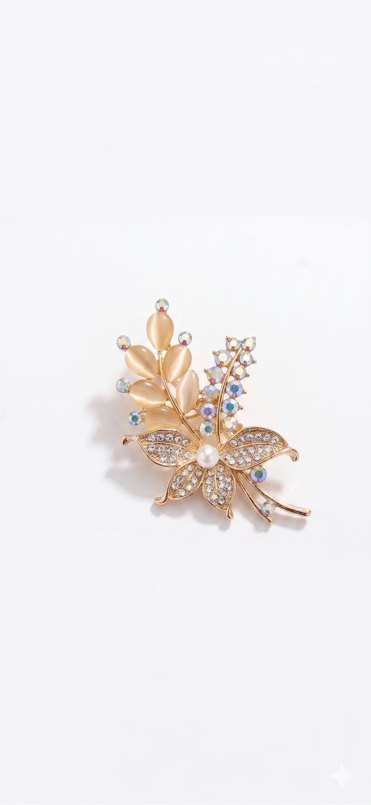 Ethnic Golden vine brooch