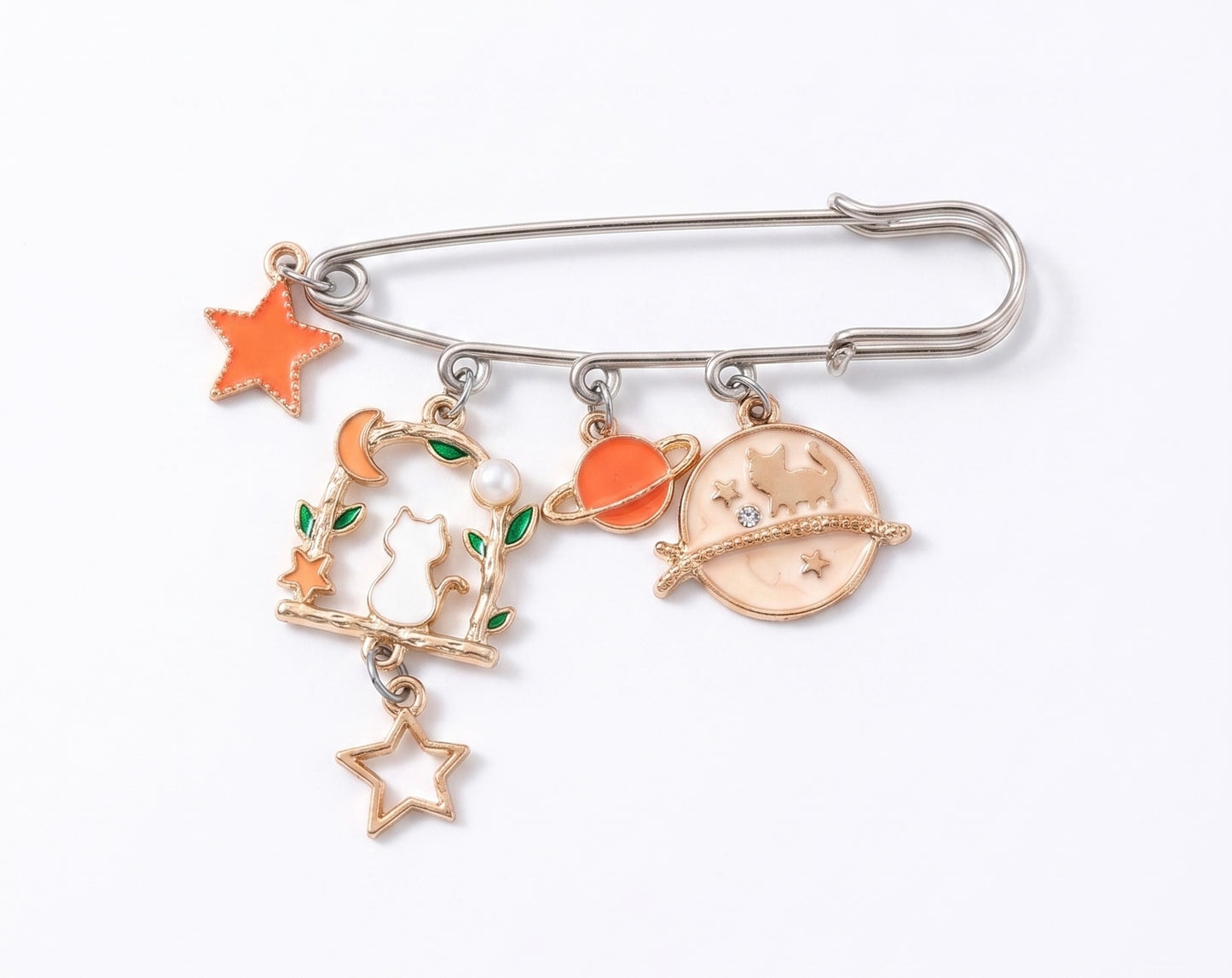 Cosmic Cat Charm Bag Pin