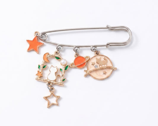 Cosmic Cat Charm Bag Pin