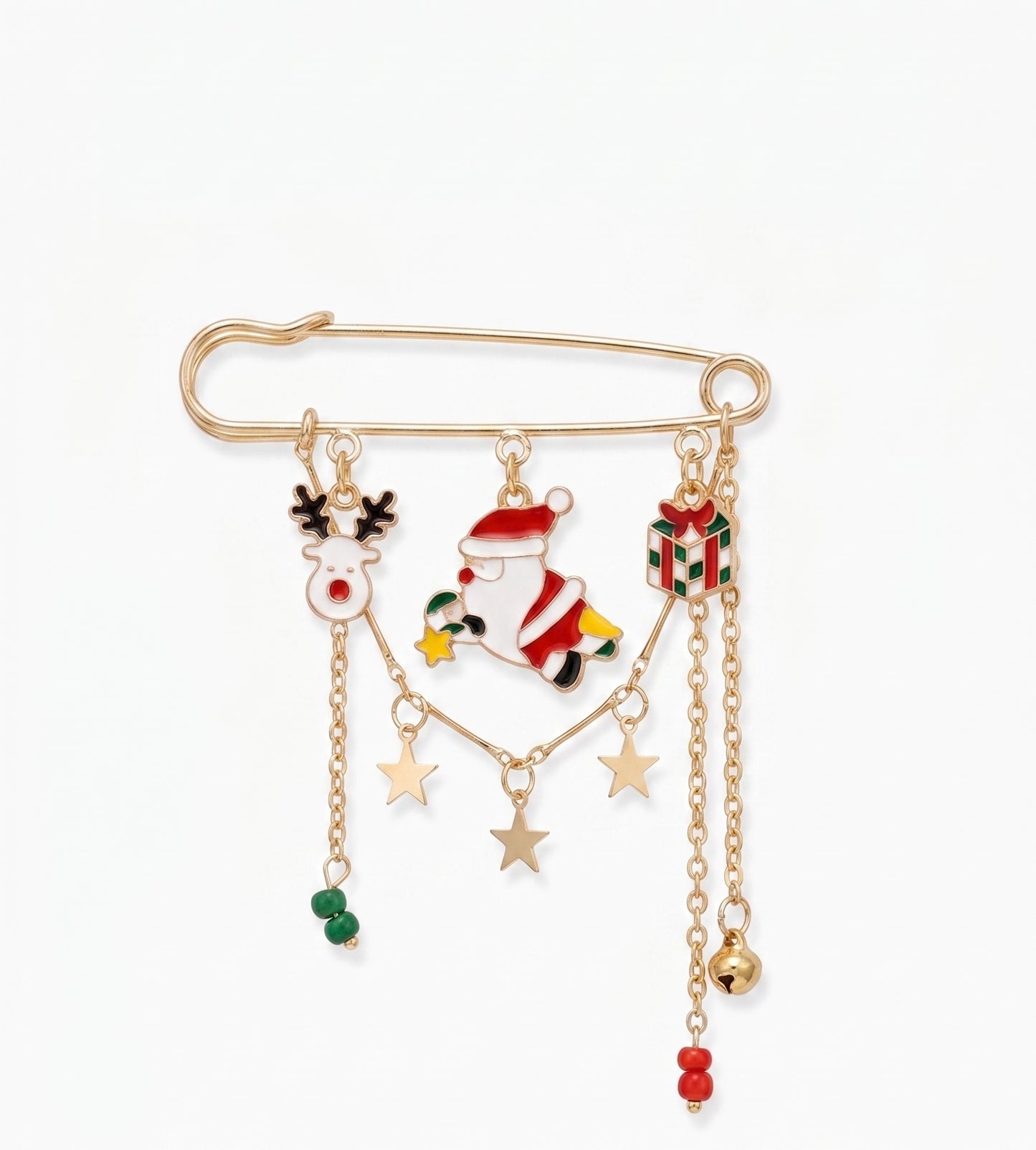 Santa and stars charm bag pin