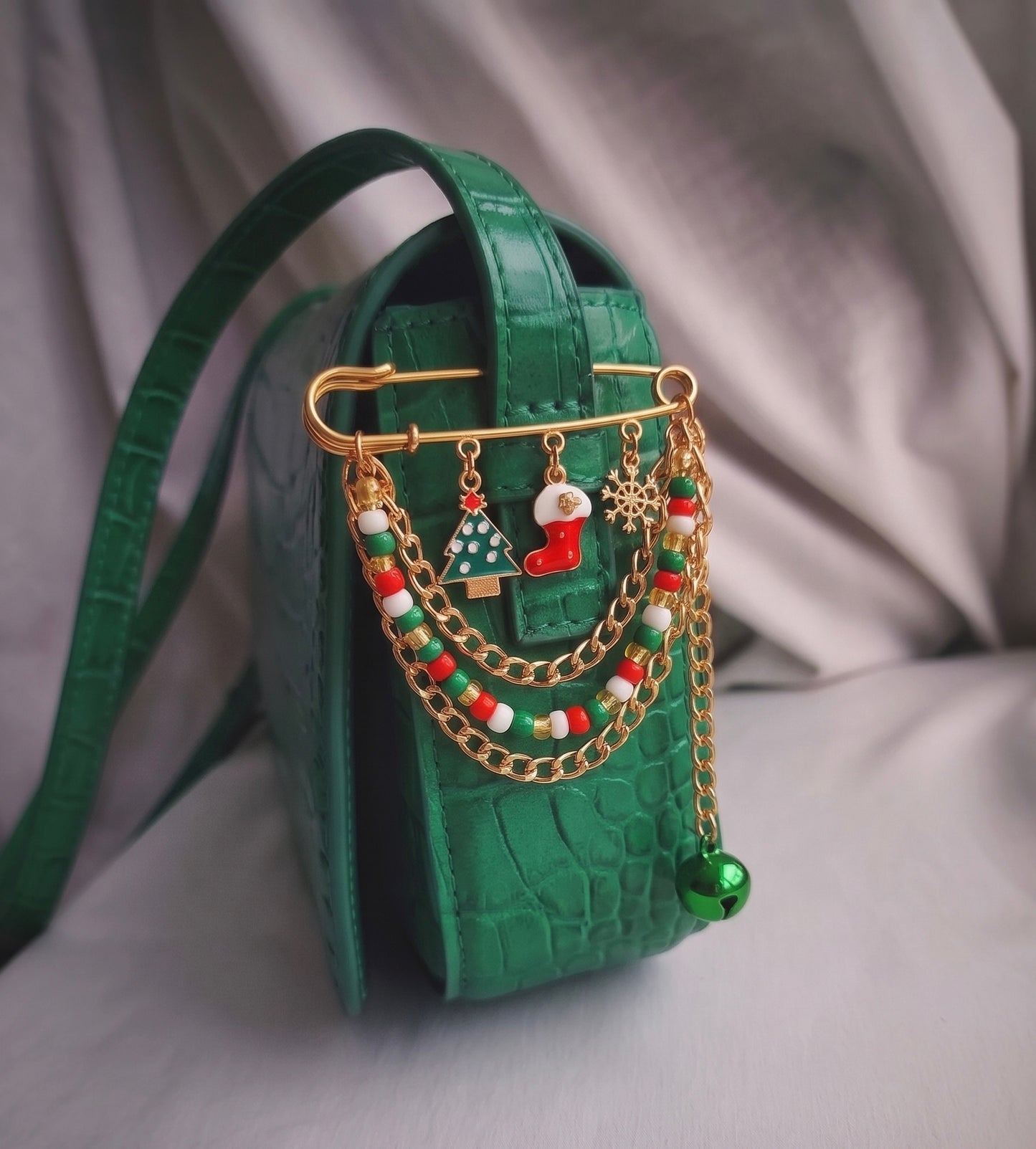 Christmas Cheer Charm Bag Pin