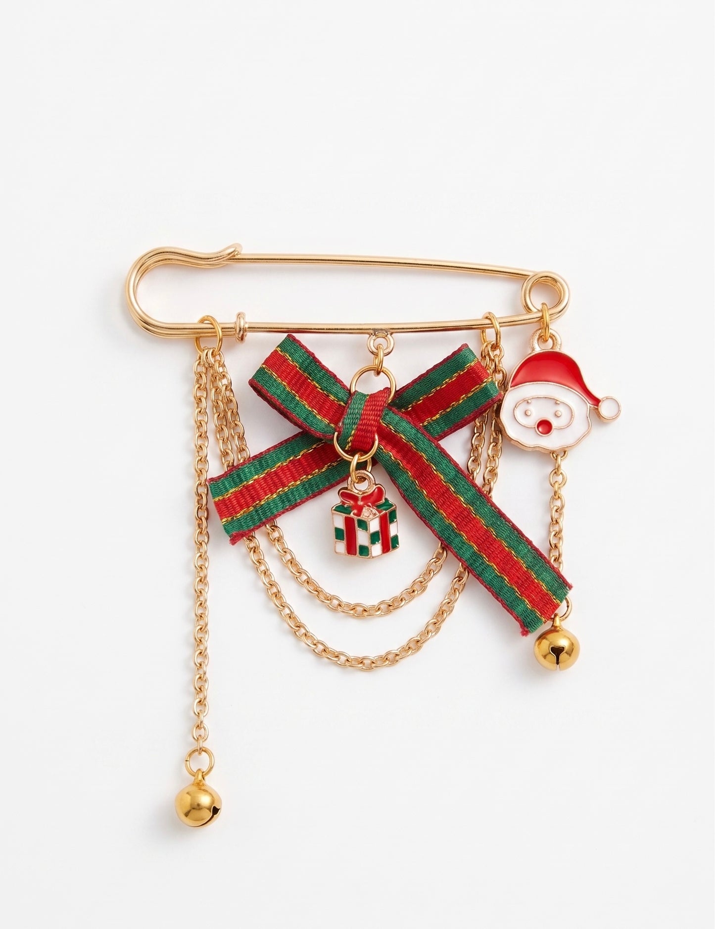 Holiday Gift Bow Charm Bag Pin