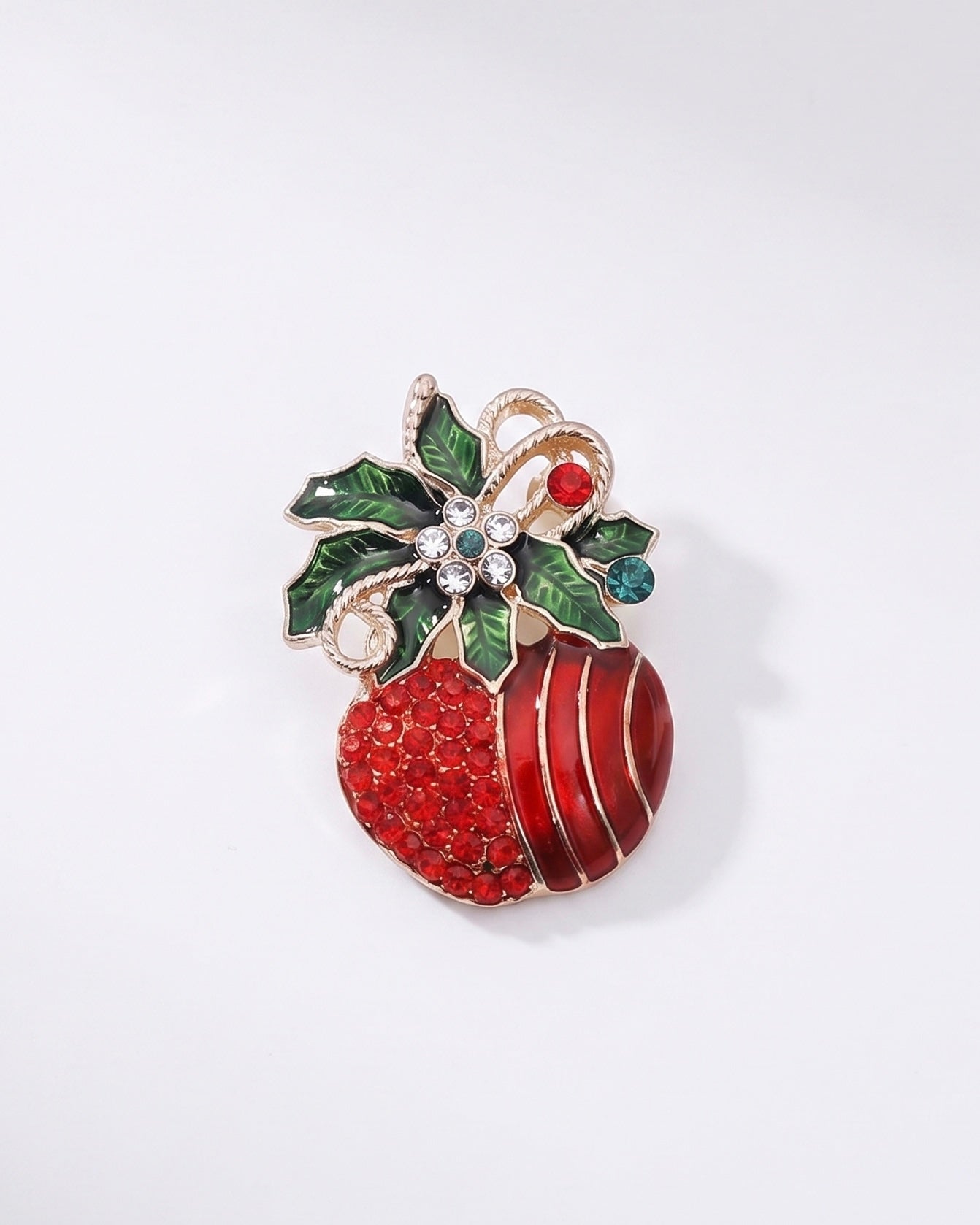 Christmas apple brooch