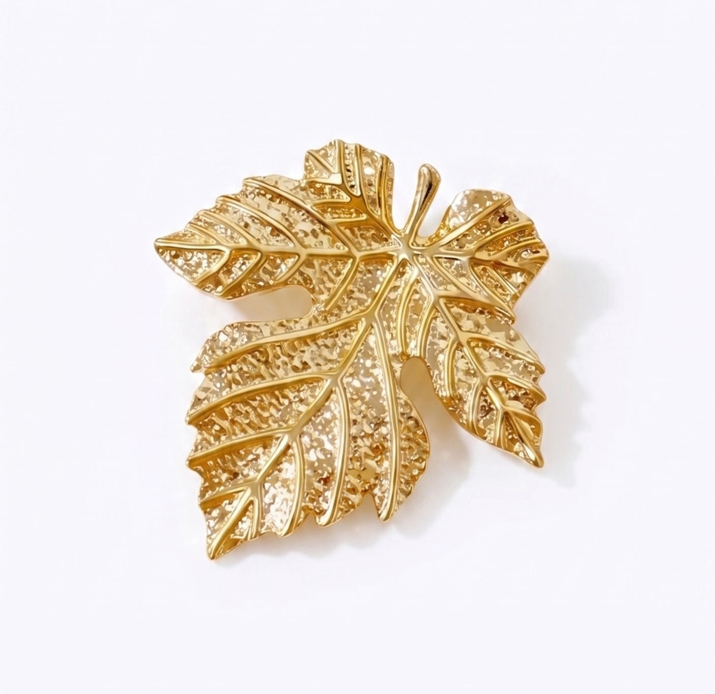Golden Autumn Leaf Brooch