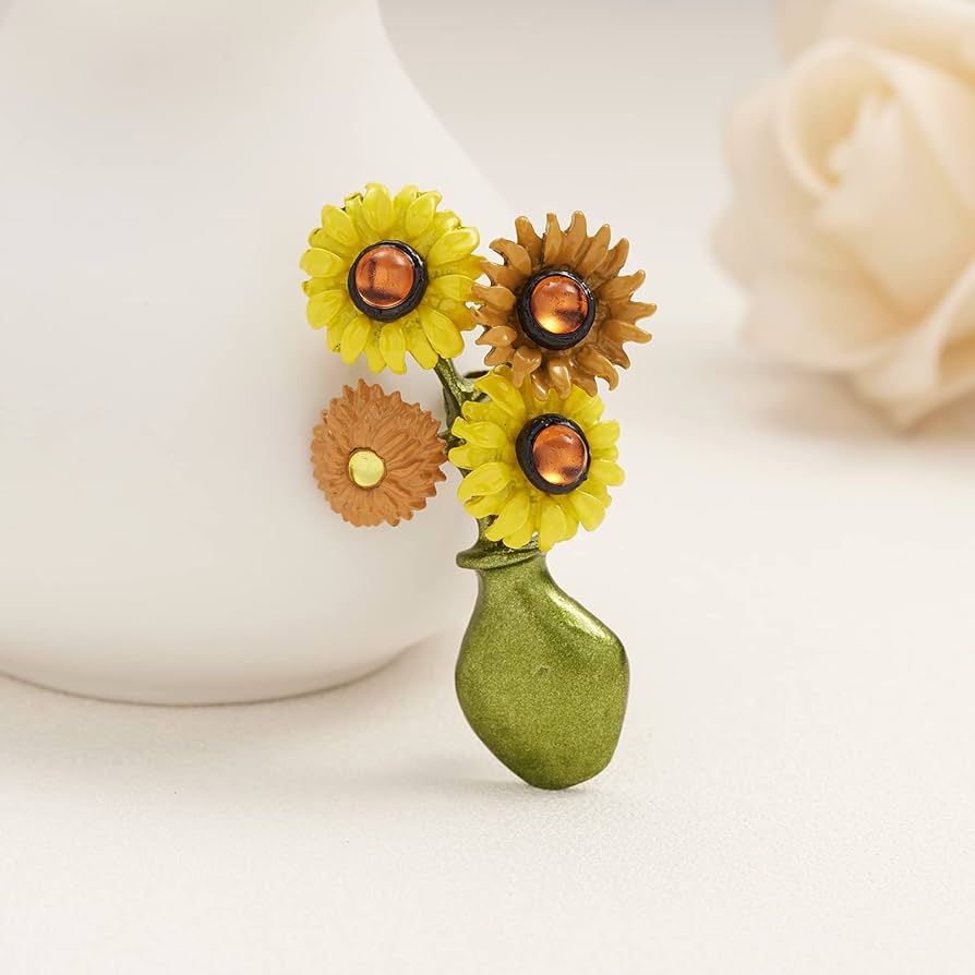 Sunlit Bloom Vase Brooch