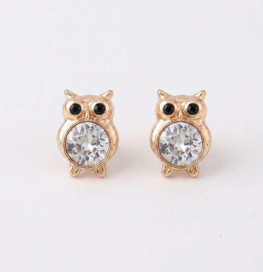 Cute owl button cuff pair
