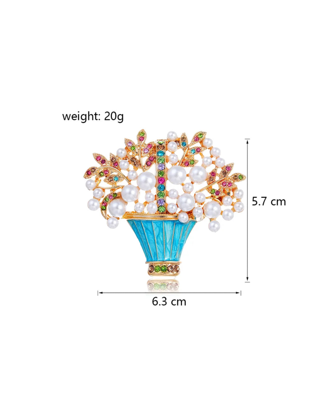 Pearl garden basket brooch