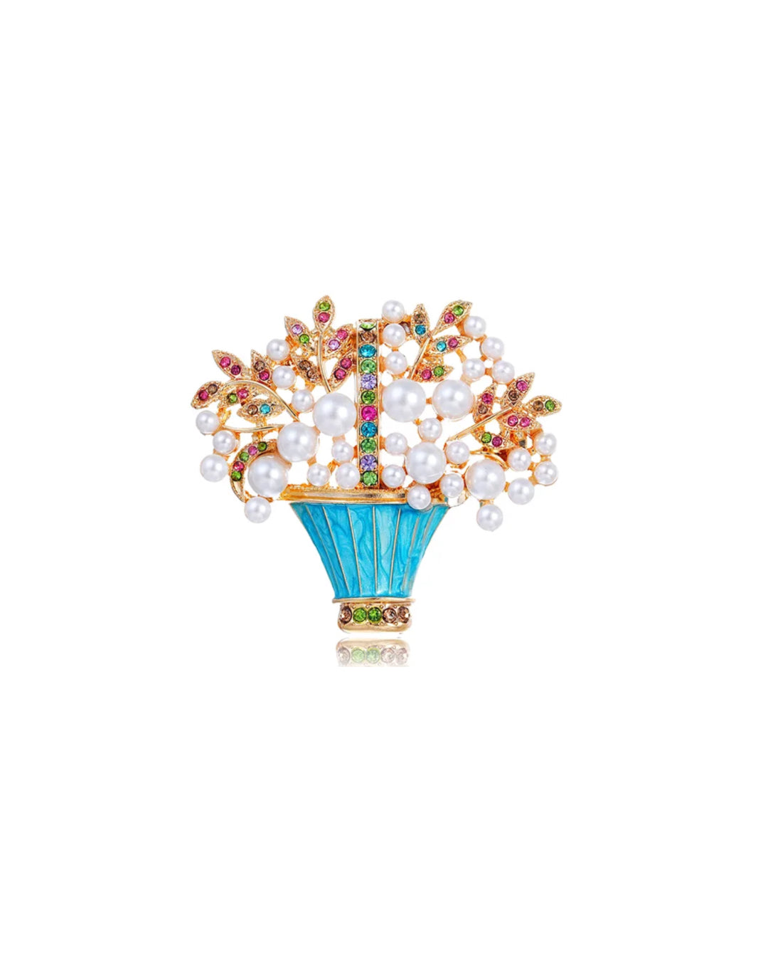 Pearl garden basket brooch