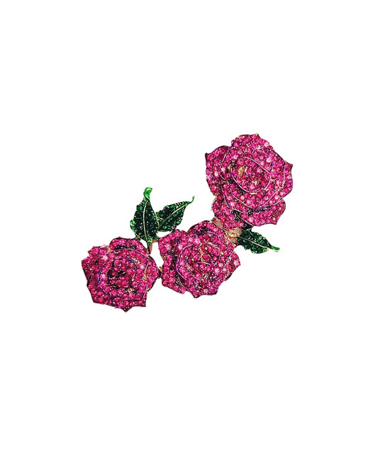 Magenta Rose Cluster brooch