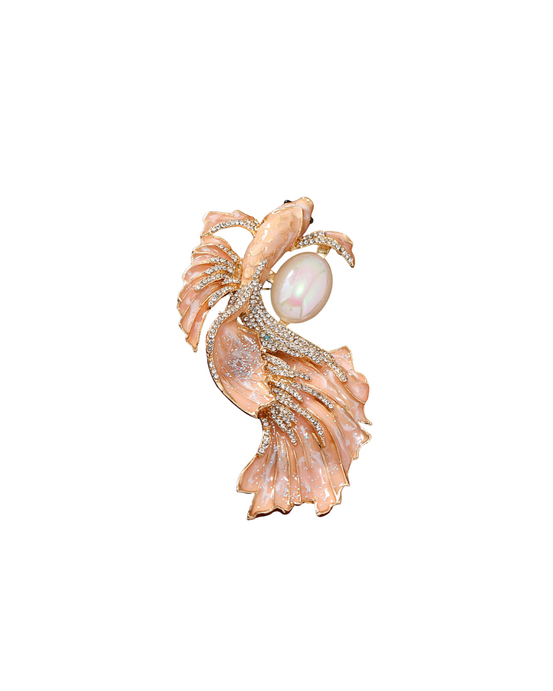 Orange Dolphin Brooch