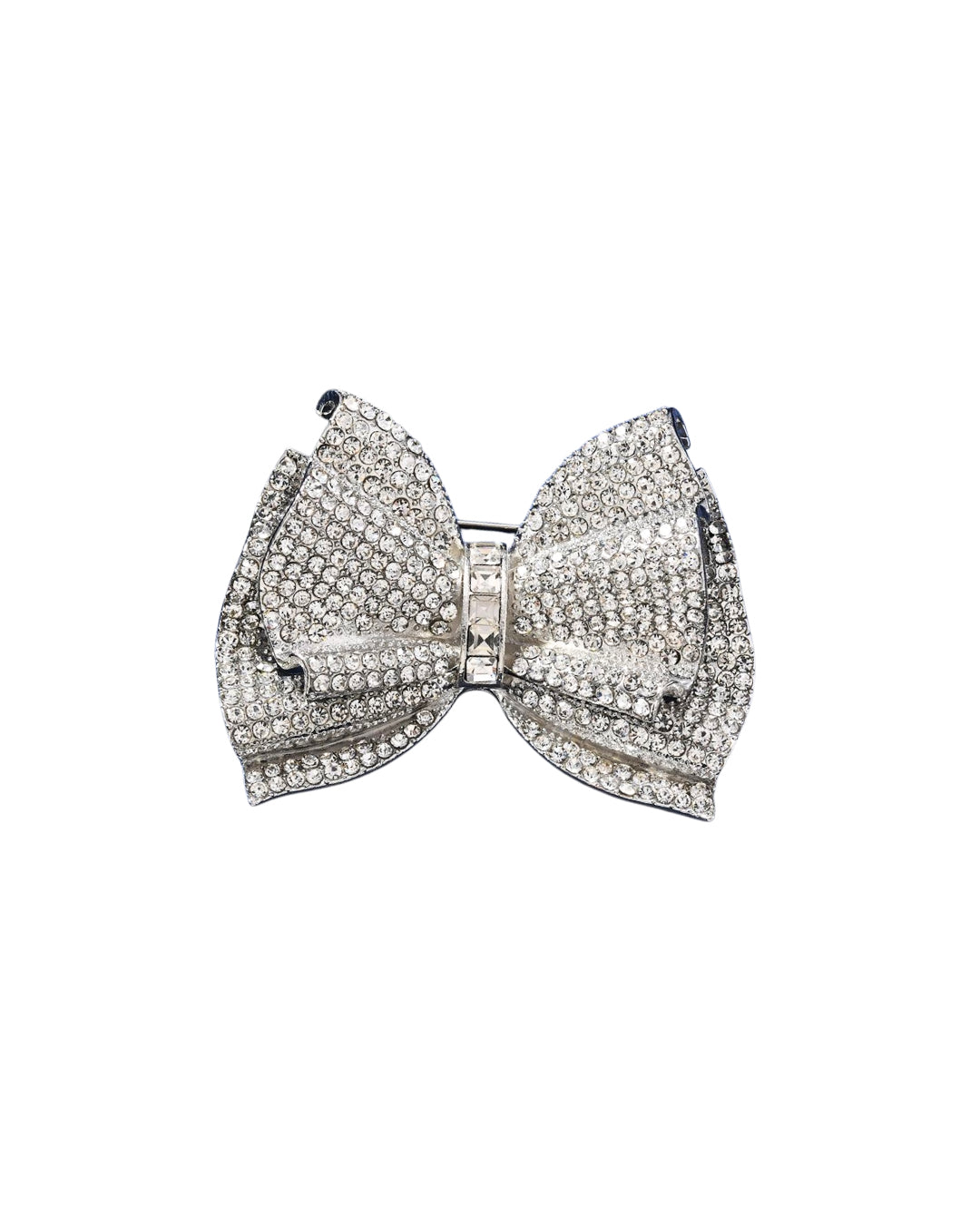Rhinestone Bow Brooch (silver)