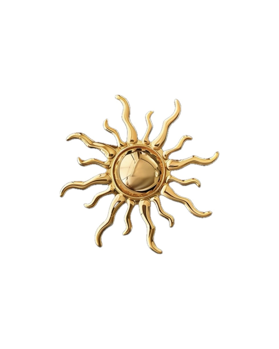 Metal sun brooch