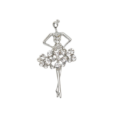 Silver ballerina brooch