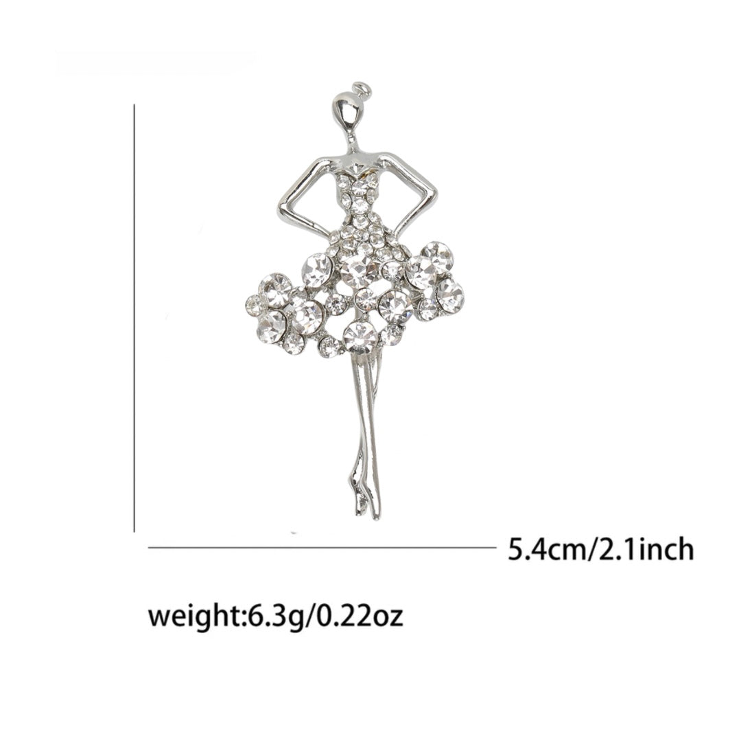 Silver ballerina brooch
